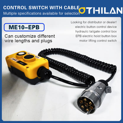ME10-EPB Series Truck Tail Lift Pendant Control Switch with 3m Spiral Cable & 7-Pin Metal Plug