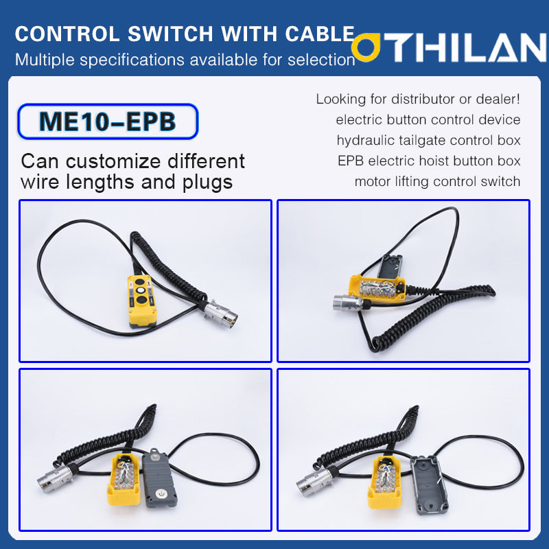 ME10-EPB Series Truck Tail Lift Pendant Control Switch with 3m Spiral Cable & 7-Pin Metal Plug