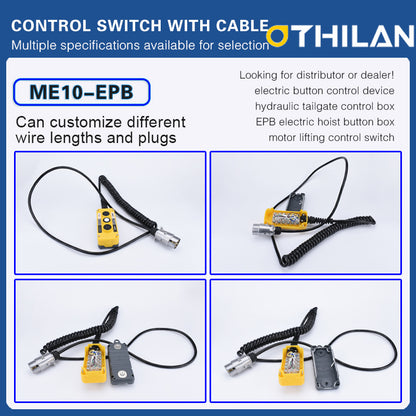 ME10-EPB Series Truck Tail Lift Pendant Control Switch with 3m Spiral Cable & 7-Pin Metal Plug