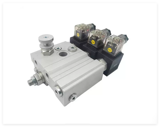 Hydraulic Center Manifold Valve Block Assembly with 3 Solenoid Valves for Truck Tail Lifts & Power Units